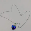 24K Gold Plated Swarovs.ki Crystal Necklace - Blue/Silver/Butterfly