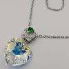 24K Gold Plated Swarovs.ki Heart Crystal Necklace - Clear/Silver/Butterfly