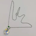 24K Gold Plated Swarovs.ki Heart Crystal Necklace - Clear/Silver/Butterfly