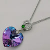 24K Gold Plated Swarovs.ki Heart Crystal Necklace - Purple/Silver/Circular