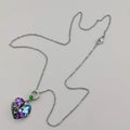 24K Gold Plated Swarovs.ki Heart Crystal Necklace - Purple/Silver/Circular