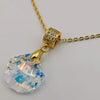 24K Gold Plated Swarovs.ki Shell Crystal Necklace - Clear/Golden/Collar