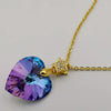 24K Gold Plated Swarovs.ki Heart Crystal Necklace - Purple/Golden/Star