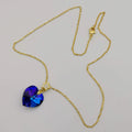 24K Gold Plated Swarovs.ki Crystal Necklace - Blue/Gold/Star