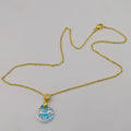 24K Gold Plated Swarovs.ki Shell Crystal Necklace - Clear/Golden/Star