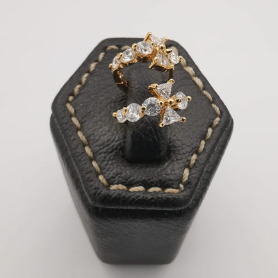 24K Gold Plated Bow tie Crystal Earrings