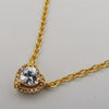 21K Gold Plated Heart Diamond Necklace