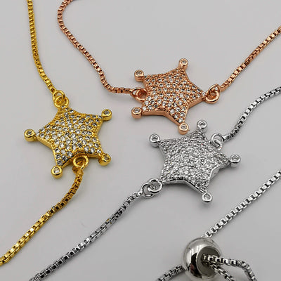 24K Gold Plated Starfish Bracelet Set [3 Pieces]