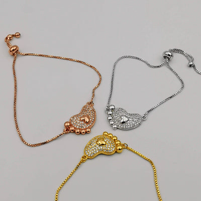 24K Gold [3 Piece Set] Love Paws Bracelet