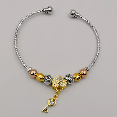 24K Rose Gold Plated Charm Bracelet (STYLE-3)