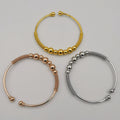 24K Gold Plated Stainless Steel Bracelet Set [3-Pieces] - Adjustable Size - Pendulum
