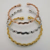24K Gold Plated Stainless Steel Bracelet Set [3-Pieces] - Adjustable Size - Corded