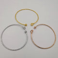 24K Gold Plated Stainless Steel Bracelet Set [3-Pieces] - Adjustable Size - Crystal Ball