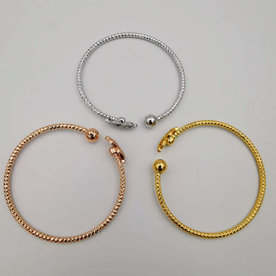 24K Gold Plated Bracelet Set [3-Pieces] - Adjustable Size - Style 11