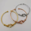 24K Gold Plated Stainless Steel Bracelet Set [3-Pieces] - Adjustable Size - C-Heart