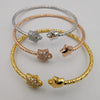 24K Gold Plated Stainless Steel Bracelet Set [3-Pieces] - Adjustable Size - Star