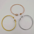 24K Gold Plated Stainless Steel Bracelet Set [3-Pieces] - Adjustable Size - Star