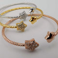 24K Gold Plated Stainless Steel Bracelet Set [3-Pieces] - Adjustable Size - Star