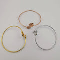 24K Gold Plated Stainless Steel Bracelet Set [3-Pieces] - Adjustable Size - Love Heart