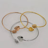 24K Gold Plated Stainless Steel Bracelet Set [3-Pieces] - Adjustable Size - Love Heart