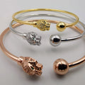 24K Gold Plated Stainless Steel Bracelet Set [3-Pieces] - Adjustable Size - Tiger