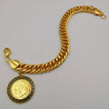 24K Gold Plated Solo Chained Coin Bracelet