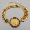 24K Gold Plated Magnificent Coin Bracelet