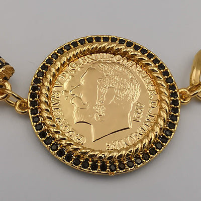 24K Gold Plated Magnificent Coin Bracelet
