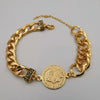 24K Gold Plated Coin Double Chain Bracelet
