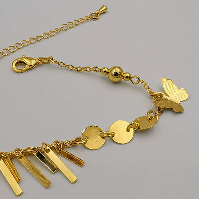 24K Gold Plated 3D Butterfly Anklet