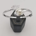 24K Gold Plated Pearl Leaf Bracelet (SILVER)