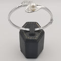 24K Gold Plated Pearl Leaf Bracelet (SILVER)