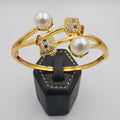 24K Gold Plated Kitty Pearl Bracelet