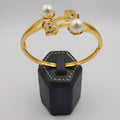 24K Gold Plated Kitty Pearl Bracelet