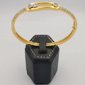 24K Gold Plated Diamond Bar Bracelet