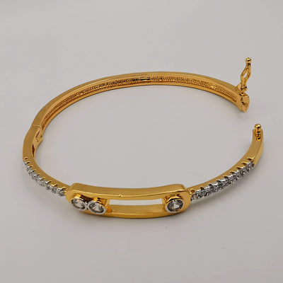24K Gold Plated Diamond Bar Bracelet