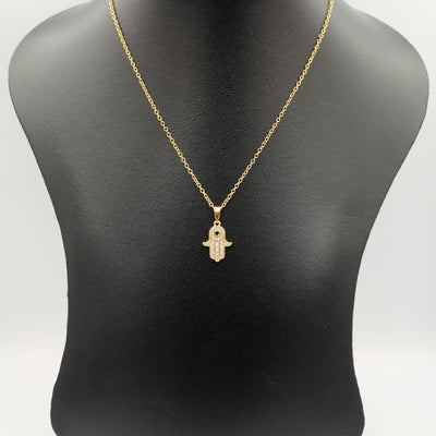 21K Gold Plated Hand of God Necklace (GOLDEN)