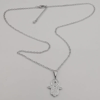 21K Gold Plated Hand of God Necklace (SILVER)