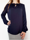 Satin Dark Blue Blouse - s.Oliver - Offer Hunts