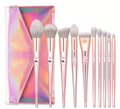 NAKED 10 pcs Professional Cosmetic Makeup Brush Set with PU Makeup Bag (Rose Gold Pink) - Offer Hunts
