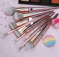 NAKED 10 pcs Professional Cosmetic Makeup Brush Set with PU Makeup Bag (Rose Gold Pink) - Offer Hunts