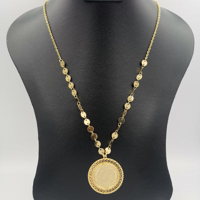 24K Gold Plated Coin Necklace - Style 6 - Offer Hunts