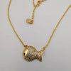 18K Yellow Gold Plated Lucky Fish Necklace - Offer Hunts