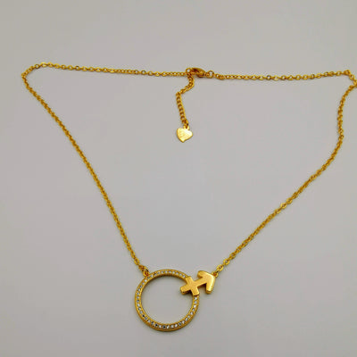 18K Yellow Gold Plated Feminine Necklace - Offer Hunts