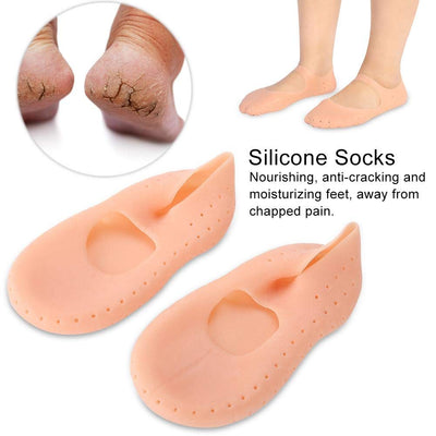 [2 Pieces] Silicone Sock, Non Slip Breathable Moisturizing Socks - Foot protector - Offer Hunts
