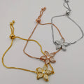 24K Gold Plated Flower Bracelet Set [3 Pieces] - Offer Hunts