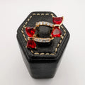 24K Gold Plated Ruby Hearts Earrings