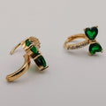 24K Gold Plated Jade Hearts Earrings