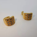 24K Gold Plated Circular Crystal Earrings