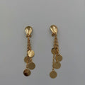 21K Gold Plated Simple Round Danglers Earrings